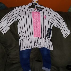 U.S. Polo Association Girl Pants Set